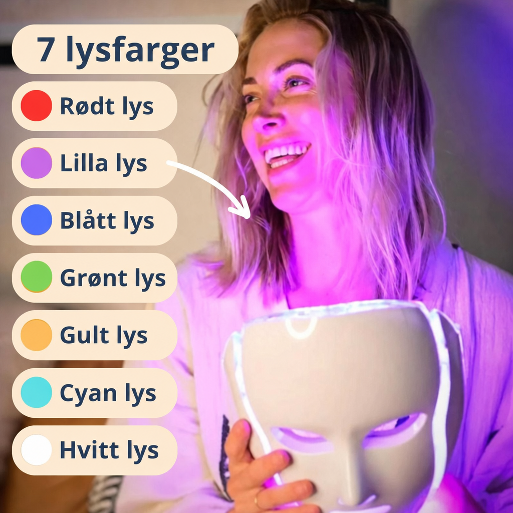 LED Lysterapi Ansiktsmaske - AVABeauty.no